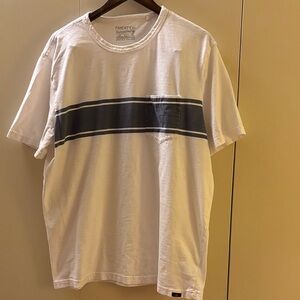 Faherty Men’s Surf Strip White and Gray Pocket Tee Shirt XL